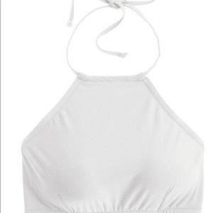 WHITE halter bathing suit top